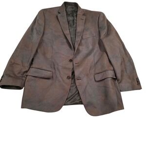 Michael Kors Men Blazer 44L Brown Distress Faux Suede Sport Coat Jacket 44 Long